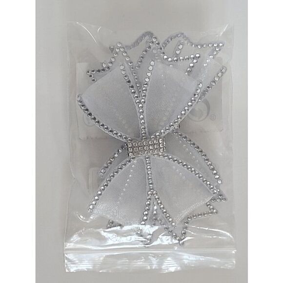 ✨ 2pcs White Bowknot Rhinestone Shoe Jewelry Clips Decor Accessories NEW - Picture 15 of 15